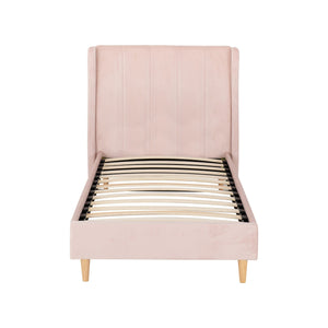 Amelia 3FT Bed - Pink Velvet Fabric
