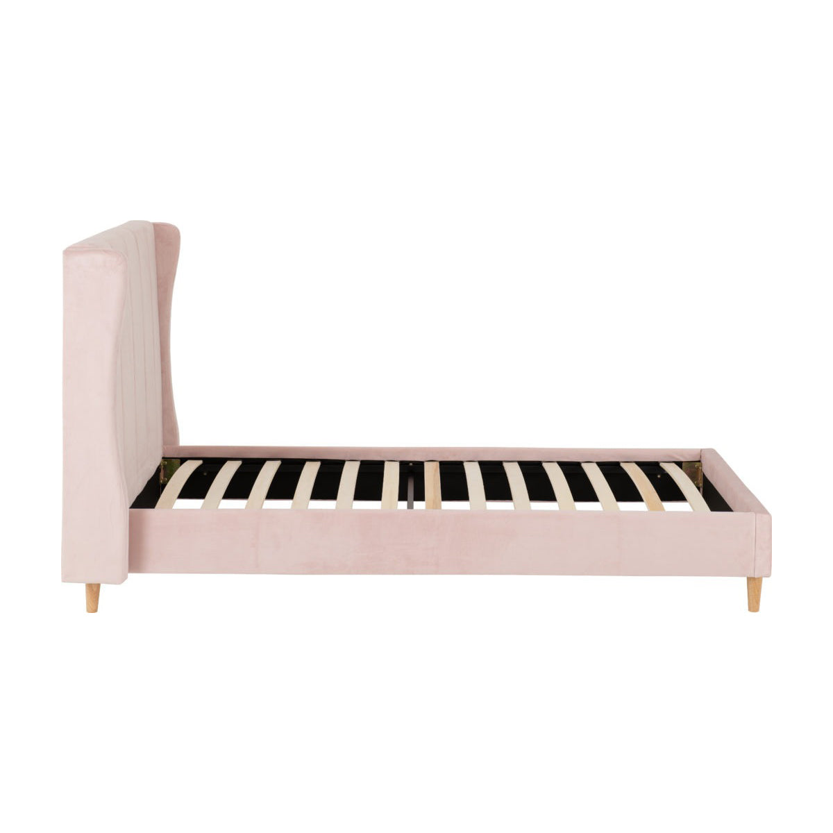 Amelia 3FT Bed - Pink Velvet Fabric