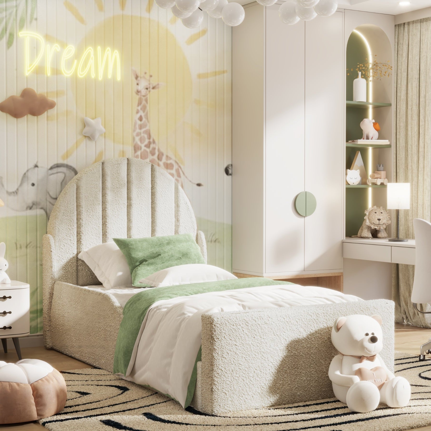 Marina Kids Bed - Teddy Fabric