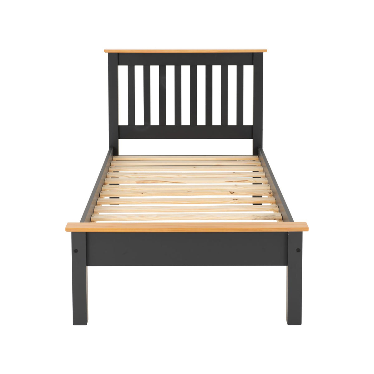 Monaco 3FT Bed Low Foot End - Grey/Oak Effect Home Done