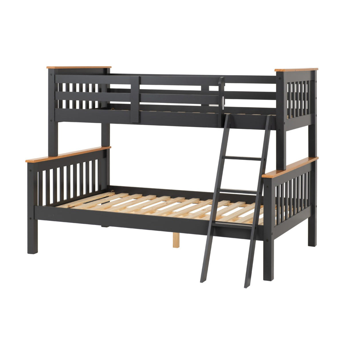 Neptune Triple Sleeper Bunk Bed - Grey/Oak Effect