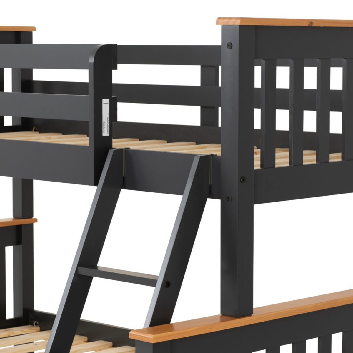 Neptune Triple Sleeper Bunk Bed - Grey/Oak Effect