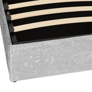 Waverley 4FT6 Storage Bed - Grey Crushed Velvet