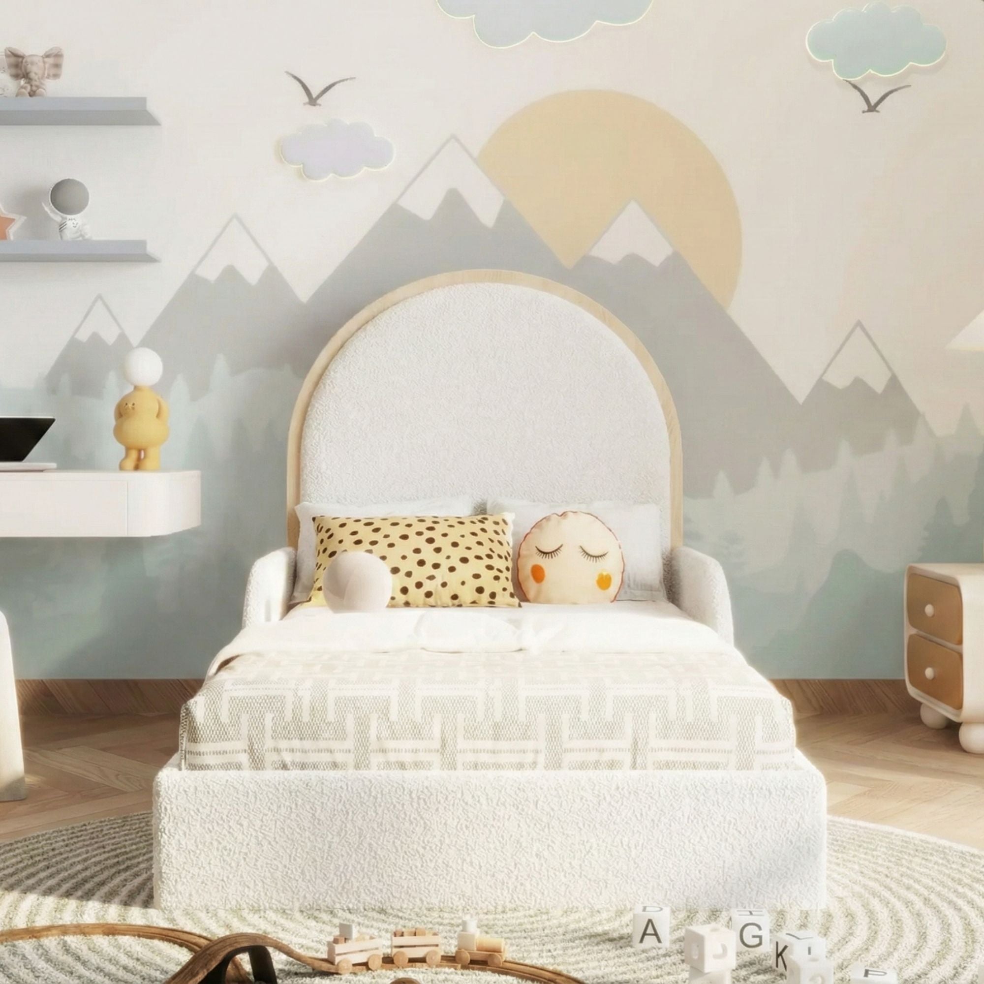 WoodyWinks Kids Bed 3FT Single Slats With Safety Side Rails [EX DISPLAY]