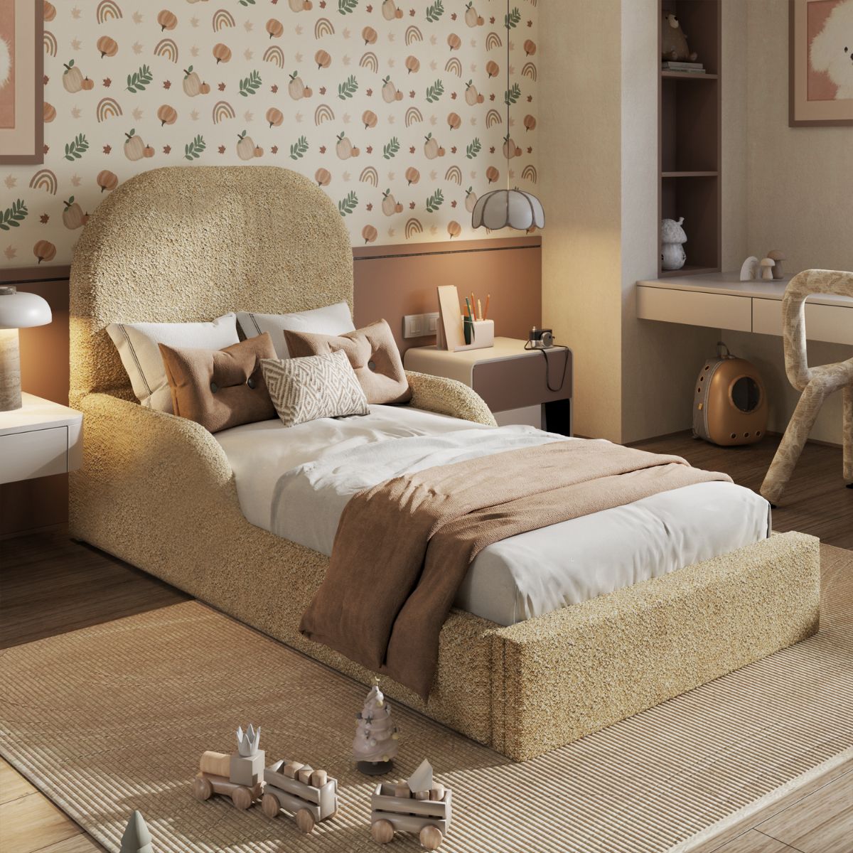 Single (3ft) / Beige Boucle