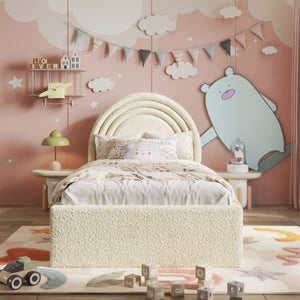Aria Ottoman Kids Bed Cream Teddy