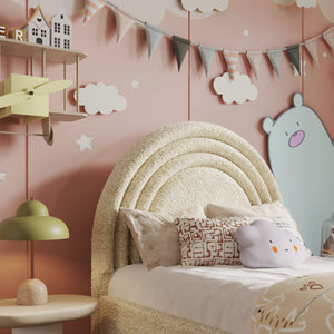 Aria Ottoman Kids Bed Cream Teddy