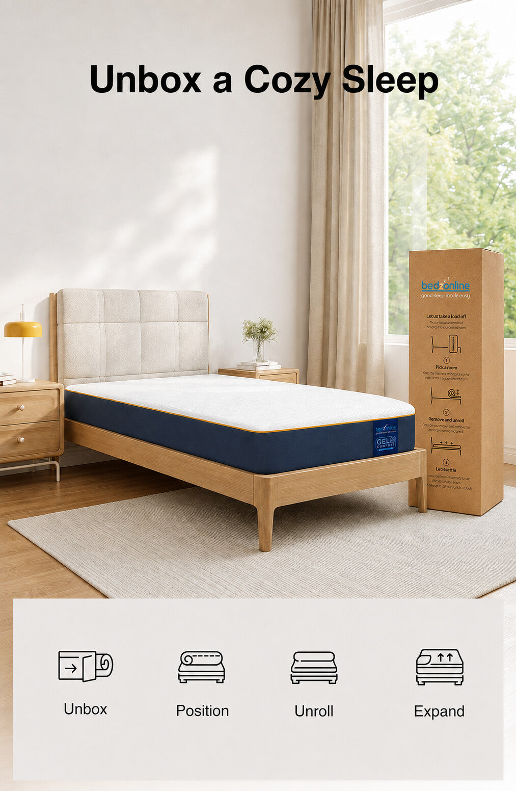 BedzOnline GelComfort cooling gel memory foam mattress