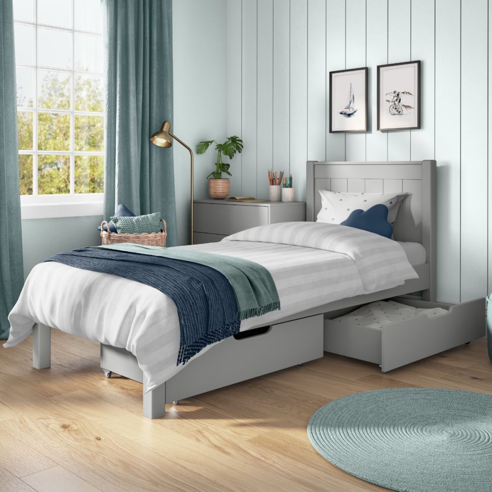 Classic Grey Low End Single With A Pair Of Drawers 90x190cm