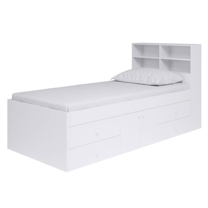 Kidsaw Bookcase Headboard Attachment For Cabin Beds - White