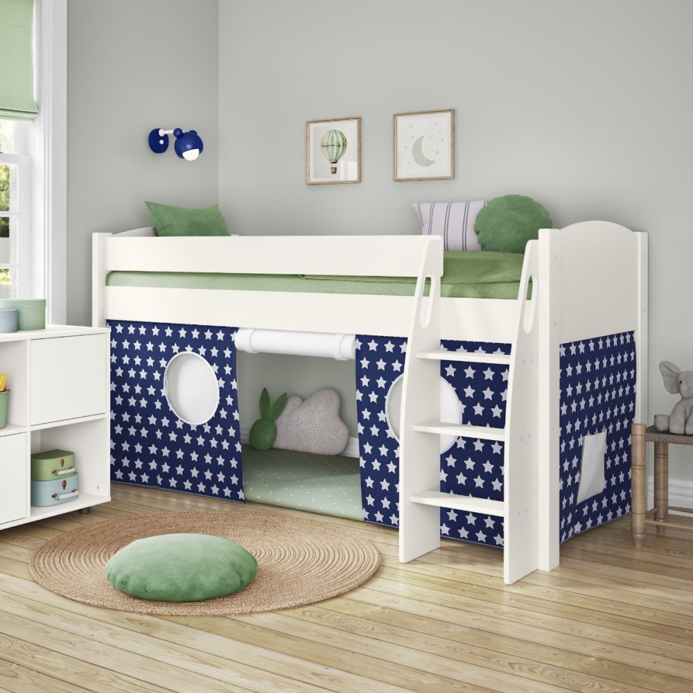 Stompa UNOS Mid Sleeper Frame White+ Blue Tent Stars