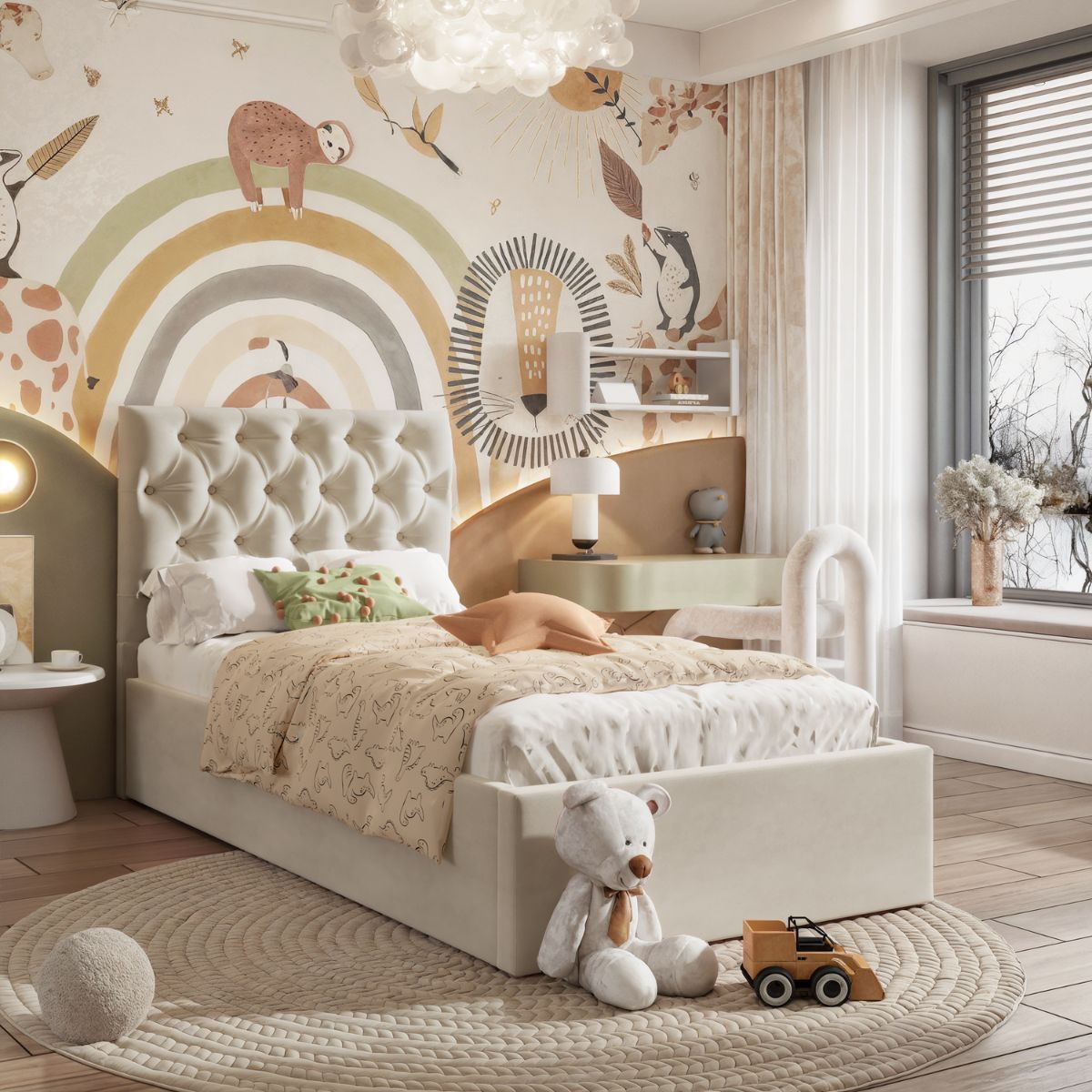 Willow Ottoman Kids Bed Beige