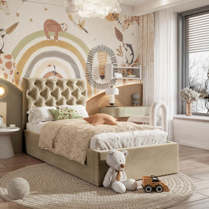 Willow Ottoman Kids Bed Brown