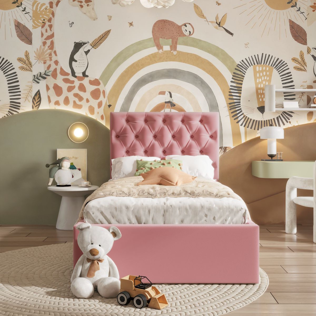 Willow Ottoman Kids Bed Pink