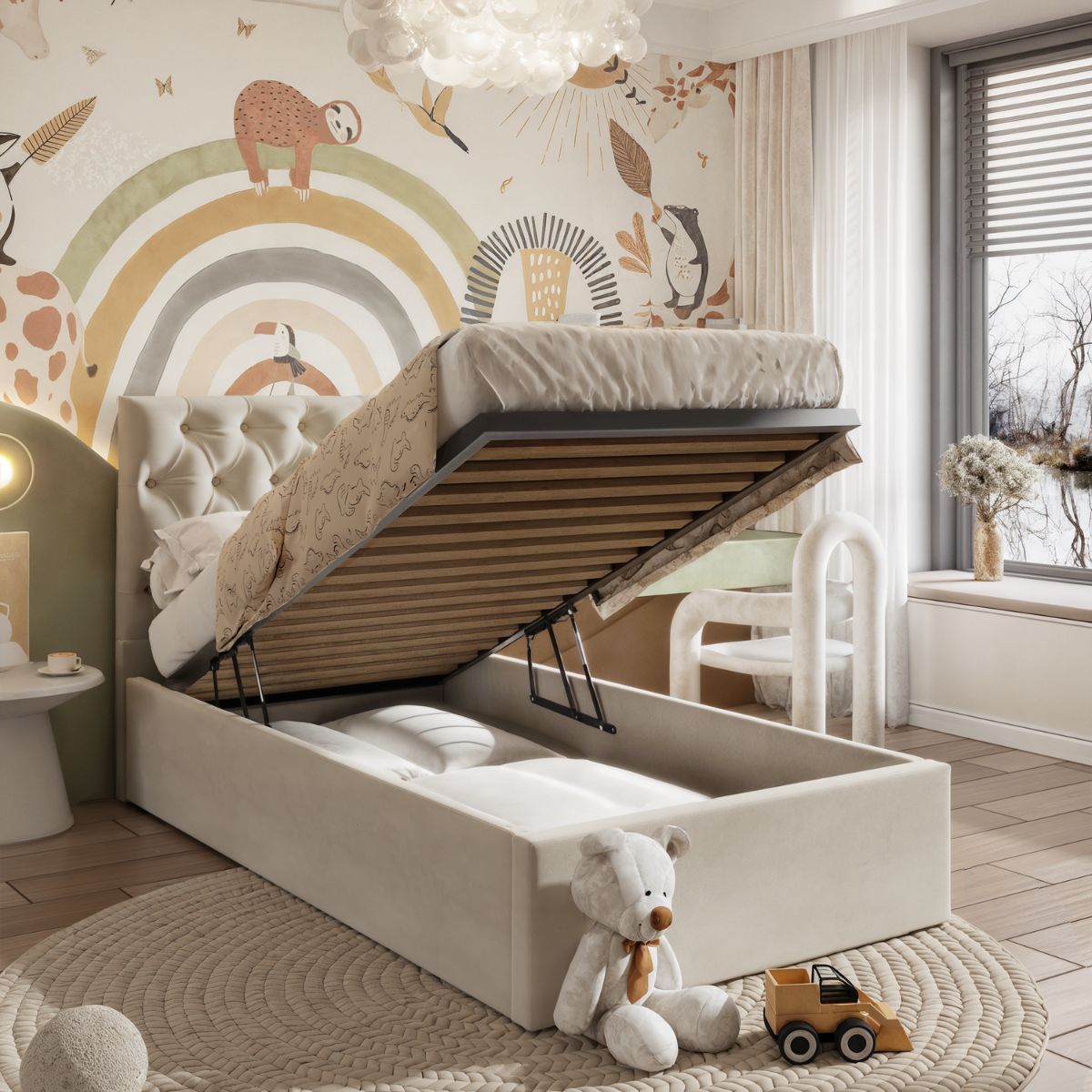 Willow Ottoman Kids Bed Beige